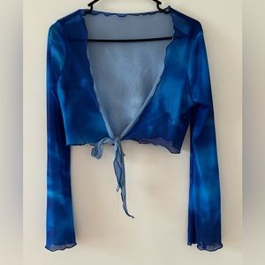 Two piece blue top and skirt